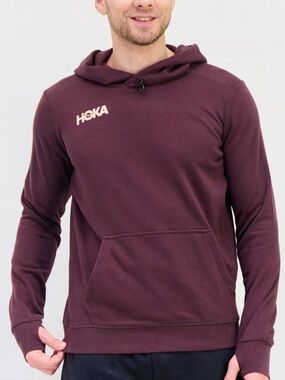 HOKA one one mens hoodie plum burgundy size M medium sweater top